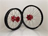 M2R MX Wheelset 21/19 -  KTM 13-25, HQ 14-, GG 21- Red/Blk/Silv/Silv