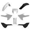Plastkit Enduro, lampkåpa, gaffelbskydd TE/FE 17-19, Vit/Svart